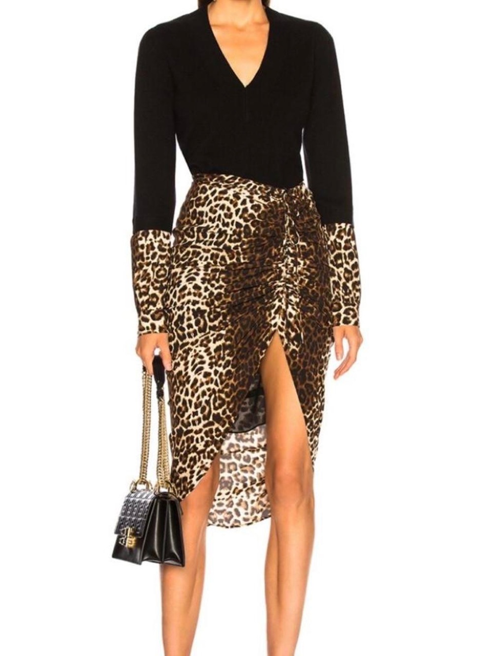 Veronica Beard  Ari Leopard Ruched Stretch Skirt - US4